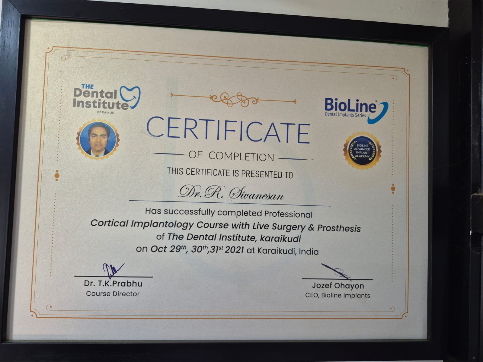 Cortical Implantology Fellowship Certificate